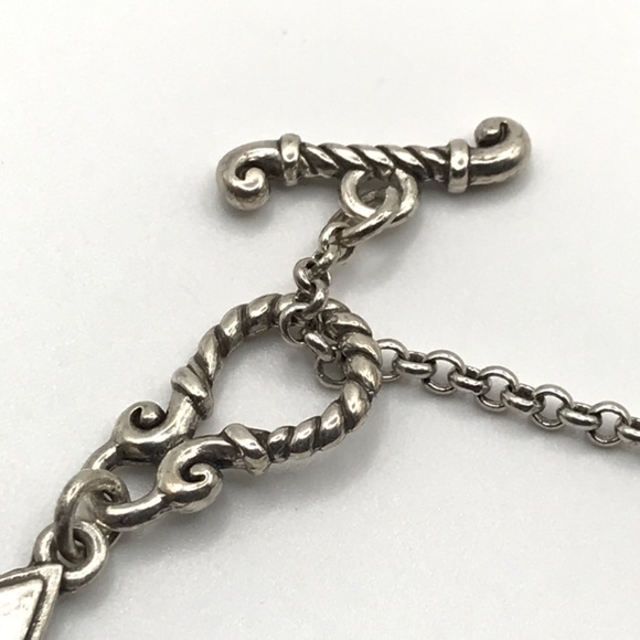 Brighton Pendant Necklace Vintage Italian Art Style Floral Hearts Reversible 18" - Picture 9 of 11